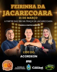 Feirinha da Jacarecoara terá edição especial no dia 21 de março com música ao vivo e valorização do empreendedorismo local